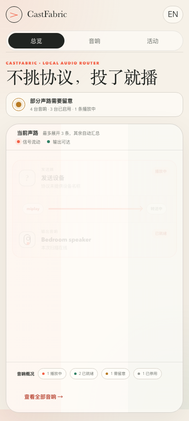 CastFabric mobile console